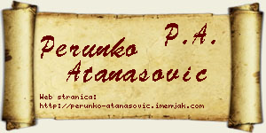 Perunko Atanasović vizit kartica